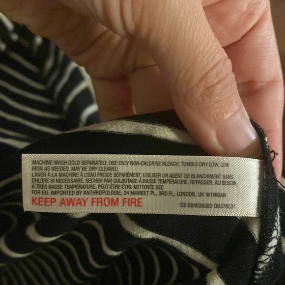 New Saturday Sunday Anthro Pieced Stripe Asymmetrical Midi Dress Xsmall Black - Picture 8 of 8